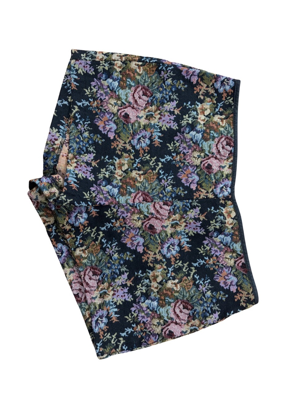 Black Floral Patterned Shorts
